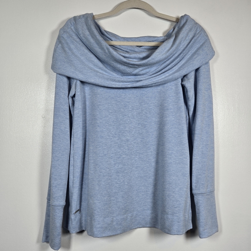 Lilly Pulitzer Belinda Light Blue Long Sleeve Cowl Neck Pullover Top Size Small